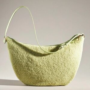 Mali +Lili Oversized Sherpa Sling Bag/Light Green